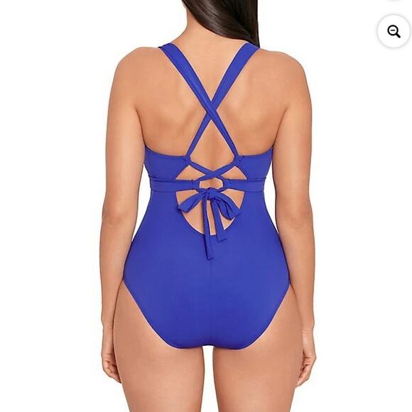 NEW MIRACLESUIT SKINNY DIPPERS BLUE TOTALLY ADJUSTABLE SEXY ONE PEICE SZ S - Picture 2 of 8